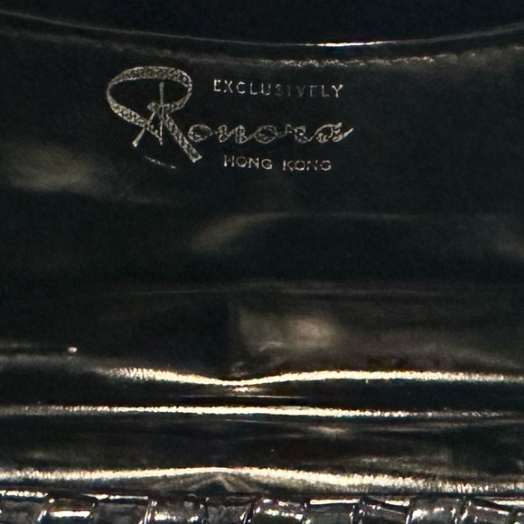 Ronora‎ Rodo Black Woven Clutch with Gold Clasp
